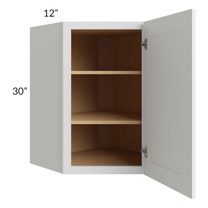 RTA Bayville White 24" x 30" Diagonal Corner Wall Cabinet with 1 Decorative End Panel