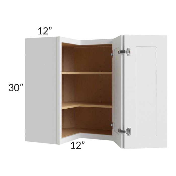 RTA Bayville White 24" x 30" Easy Reach Wall Cabinet with 1 Decorative End Panel