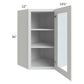 RTA Bayville White 24" x 36" Diagonal Corner Wall Glass Door Cabinet
