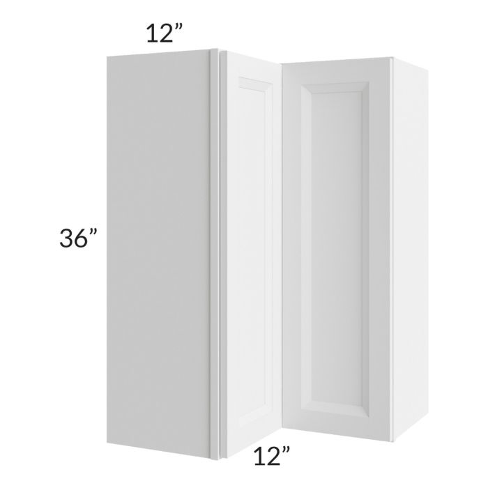 RTA Bayville White 24" x 36" Easy Reach Wall Cabinet with 1 Decorative End Panel