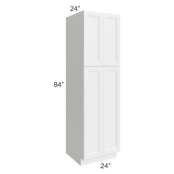 RTA Bayville White 24" x 84" Wall Pantry Cabinet with 4 Roll Out Trays