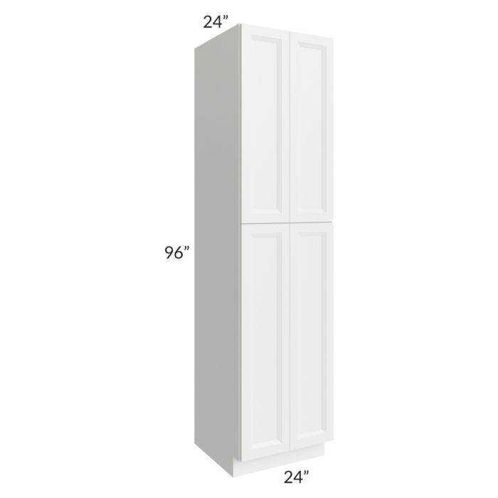RTA Bayville White 24" x 96" Wall Pantry Cabinet with 2 Roll Out Trays