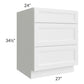 RTA Bayville White 27" 3-Drawer Base Cabinet