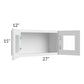 RTA Bayville White 27" x 15" Wall Glass Door Cabinet