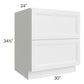 RTA Bayville White 30" 2-Drawer Base Cabinet