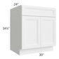 RTA Bayville White 30" Base Cabinet with 1 Roll Out Tray
