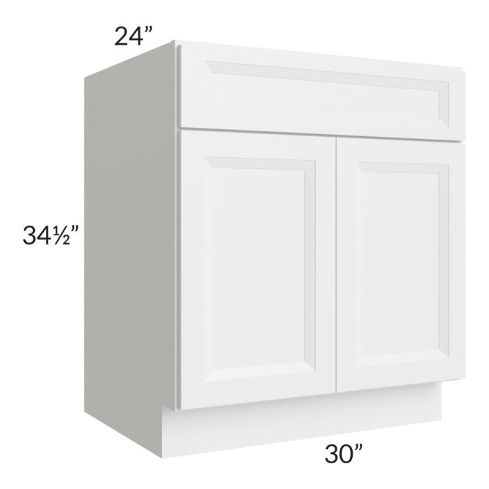 RTA Bayville White 30" Base Cabinet with 1 Roll Out Tray