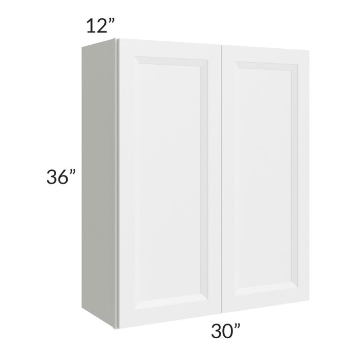 RTA Bayville White 30" x 36" Wall Cabinet with 2 Decorative End Panels