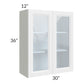 RTA Bayville White 30" x 36" Wall Glass Door Cabinet