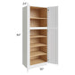 RTA Bayville White 30" x 84" Wall Pantry Cabinet with 1 Decorative End Panel