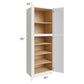 RTA Bayville White 30" x 90" Wall Pantry Cabinet with 1 Decorative End Panel and 1 Roll Out Tray