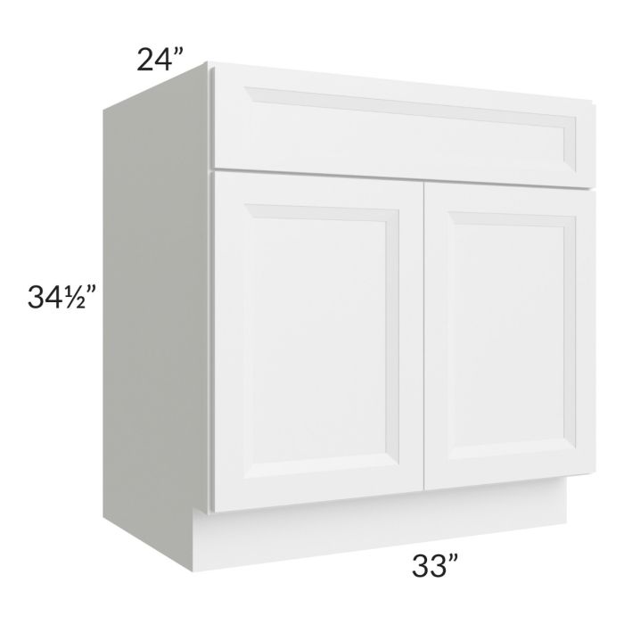 RTA Bayville White 33" Base Cabinet with 2 Decorative End Panels