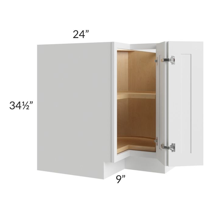 RTA Bayville White 33" Lazy Susan Base Cabinet with 2 Decorative End Panels