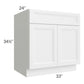 RTA Bayville White 33" Sink Base Cabinet