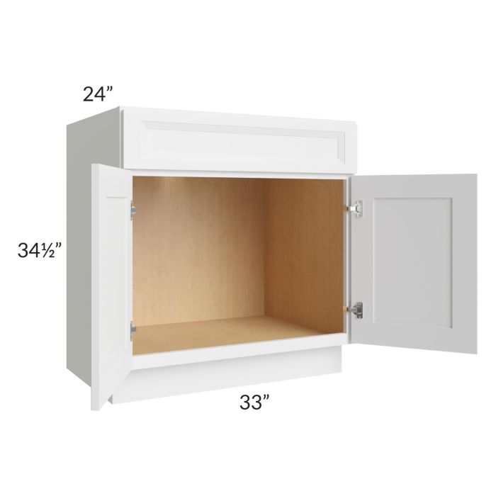 RTA Bayville White 33" Sink Base Cabinet