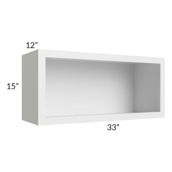 RTA Bayville White 33" x 15" Wall Open Cabinet