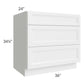 RTA Bayville White 36" 3-Drawer Base Cabinet