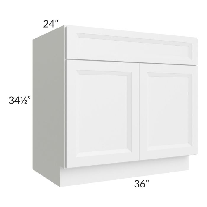 RTA Bayville White 36" Base Cabinet with 1 Decorative End Panel