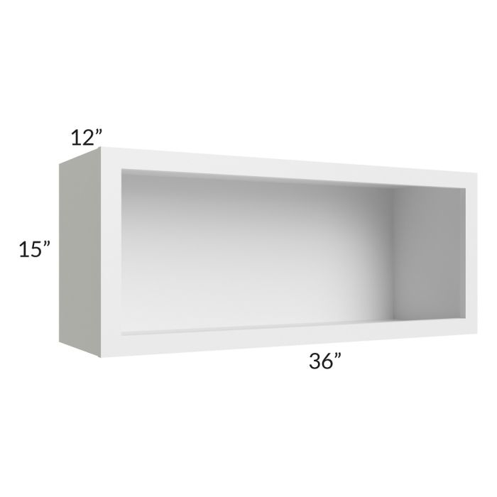 RTA Bayville White 36" x 15" Wall Open Cabinet
