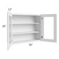 RTA Bayville White 36" x 30" Wall Glass Door Cabinet