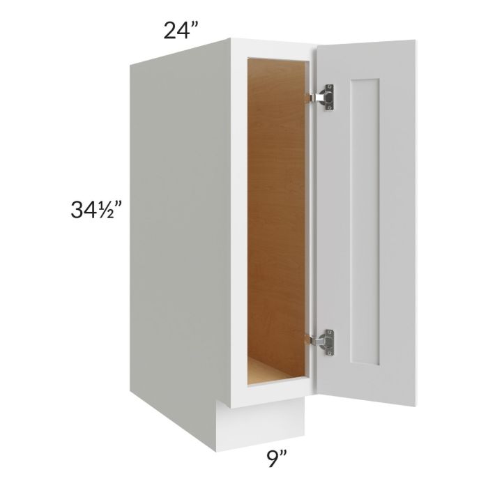 RTA Bayville White 9" Full Height Door Base Cabinet