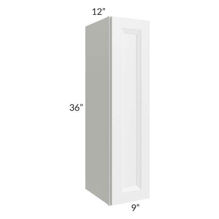 RTA Bayville White 9" x 36" Wall Cabinet with 1 Decorative End Panel