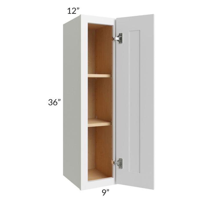 RTA Bayville White 9" x 36" Wall Cabinet with 2 Decorative End Panels