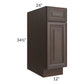 RTA Biscotti Cafe Glazed 12" Base Cabinet - Left Hinged with 1 Decorative End Panel