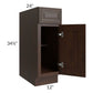 RTA Biscotti Cafe Glazed 12" Base Cabinet - Left Hinged with 1 Decorative End Panel