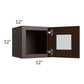 RTA Biscotti Cafe Glazed 12" x 12" Decorative Wall Cabinet with Beveled Glass