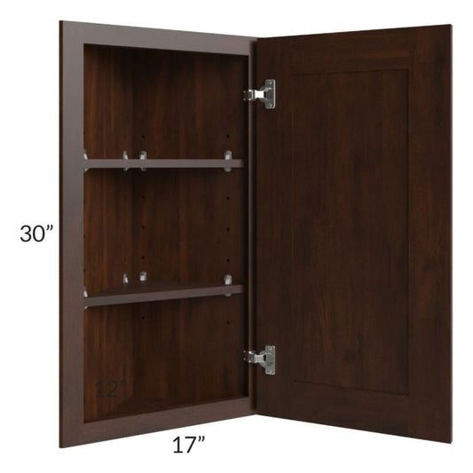 RTA Biscotti Cafe Glazed 12" x 30" Wall End Angle Cabinet