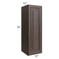RTA Biscotti Cafe Glazed 12" x 36" Wall Cabinet with 1 Decorative End Panel