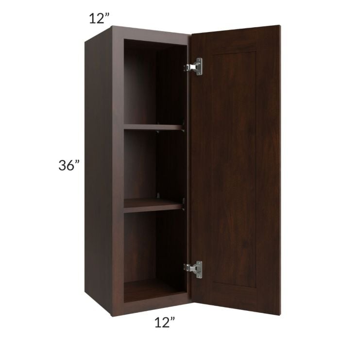 RTA Biscotti Cafe Glazed 12" x 36" Wall Cabinet with 1 Decorative End Panel