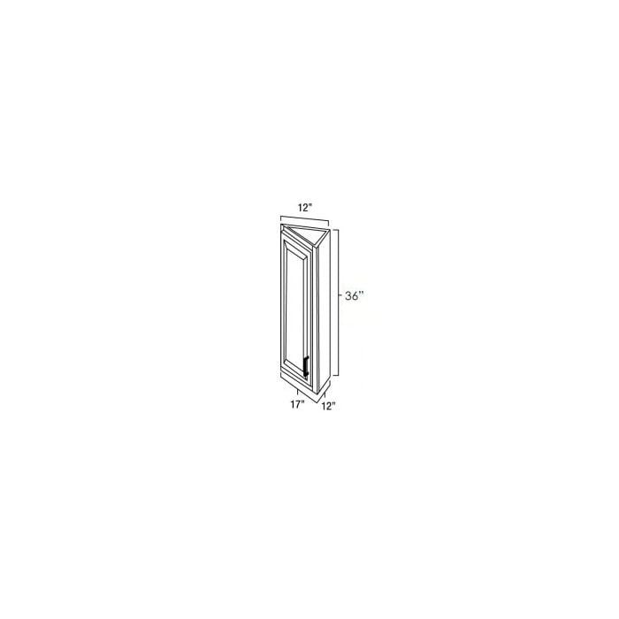 RTA Biscotti Cafe Glazed 12" x 36" Wall End Angle Cabinet