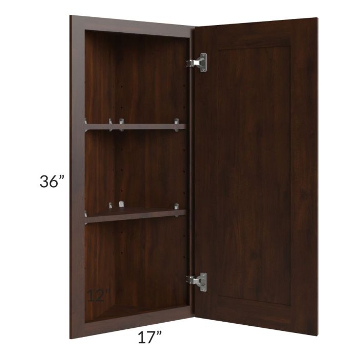 RTA Biscotti Cafe Glazed 12" x 36" Wall End Angle Cabinet