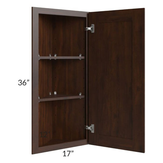 RTA Biscotti Cafe Glazed 12" x 36" Wall End Angle Cabinet