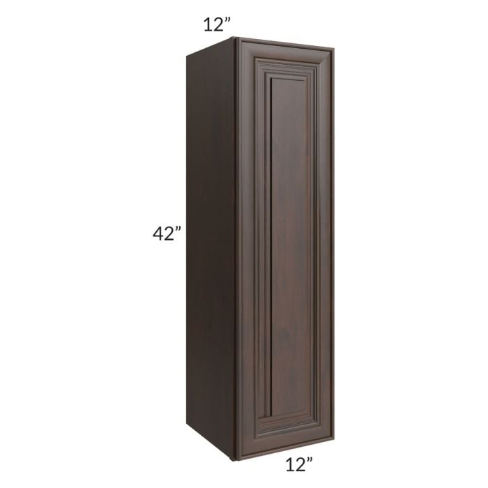 RTA Biscotti Cafe Glazed 12" x 42" Wall Cabinet with 1 Decorative End Panel