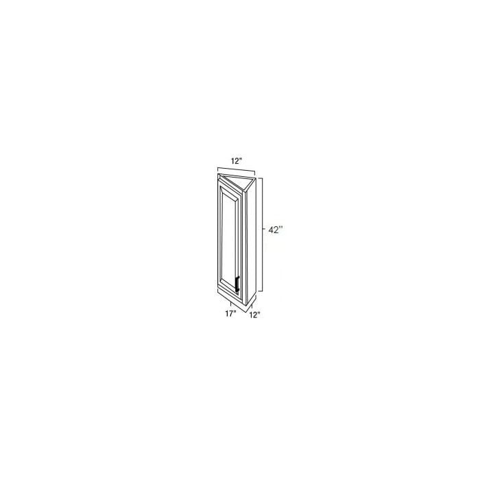 RTA Biscotti Cafe Glazed 12" x 42" Wall End Angle Cabinet