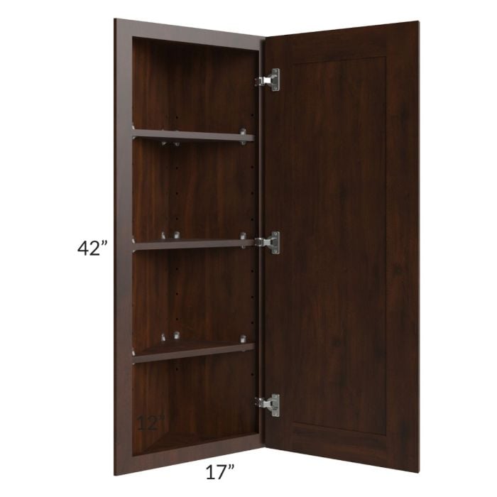 RTA Biscotti Cafe Glazed 12" x 42" Wall End Angle Cabinet