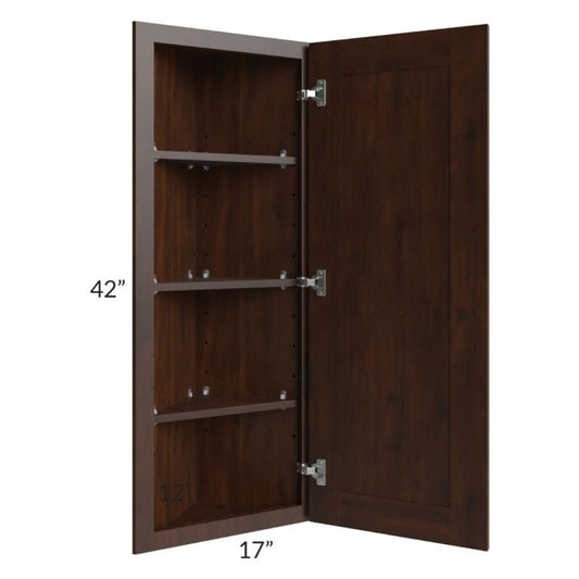 RTA Biscotti Cafe Glazed 12" x 42" Wall End Angle Cabinet