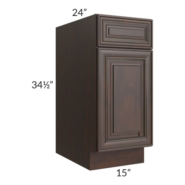 RTA Biscotti Cafe Glazed 15" Base Cabinet - Left Hinged