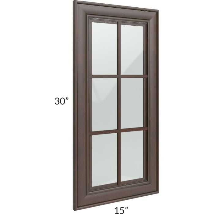 RTA Biscotti Cafe Glazed 15" x 30" Mullion Glass Door