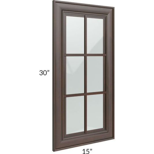 RTA Biscotti Cafe Glazed 15" x 30" Mullion Glass Door