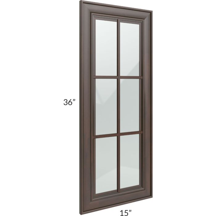 RTA Biscotti Cafe Glazed 15" x 36" Mullion Glass Door