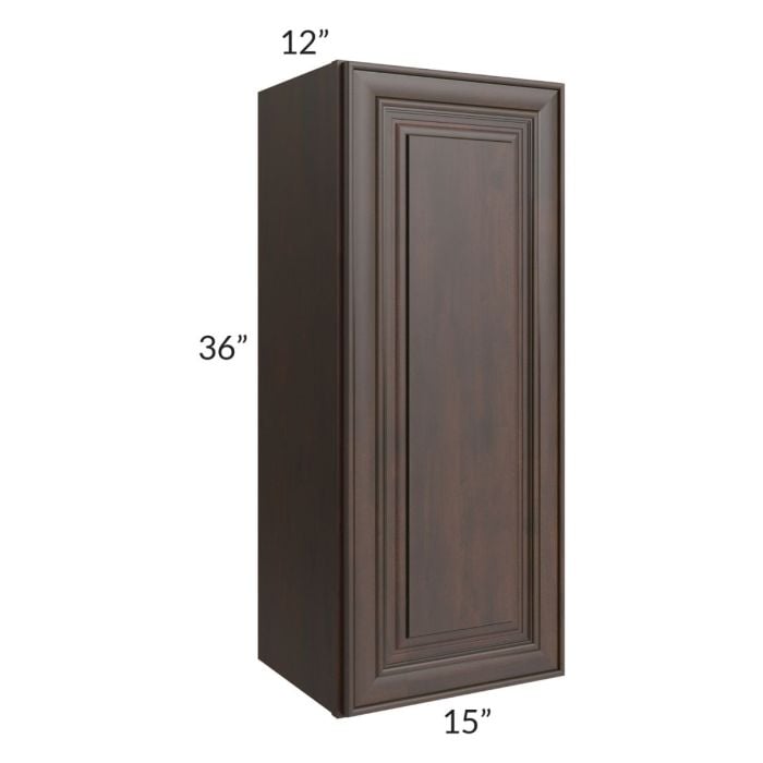 RTA Biscotti Cafe Glazed 15" x 36" Wall Cabinet with 2 Decorative End Panels