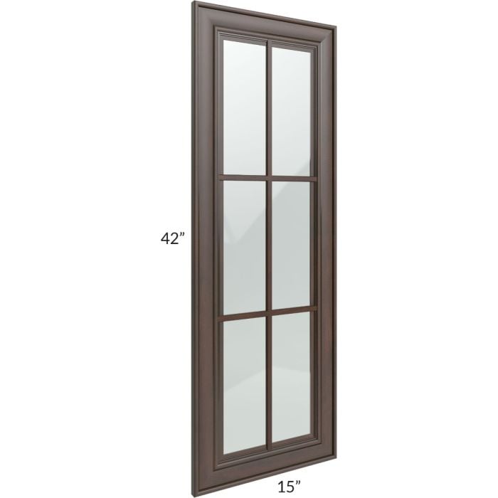 RTA Biscotti Cafe Glazed 15" x 42" Mullion Glass Door