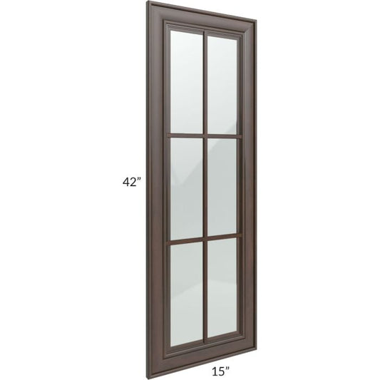 RTA Biscotti Cafe Glazed 15" x 42" Mullion Glass Door