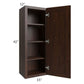 RTA Biscotti Cafe Glazed 15" x 42" Wall Cabinet with Mullion Glass Door