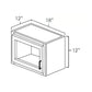 RTA Biscotti Cafe Glazed 18" x 12" Wall Cabinet with Beveled Glass
