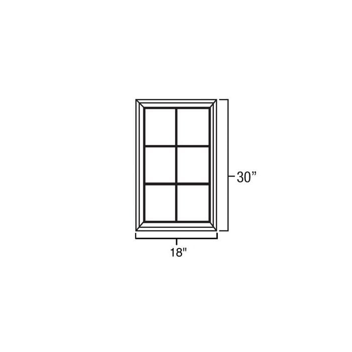 RTA Biscotti Cafe Glazed 18" x 30" Mullion Glass Door